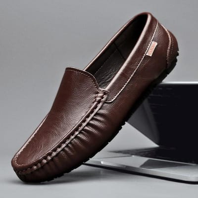 Ademende Echt Lederen Heren Loafers Mode Casual Zakelijke Rijschoenen voor Mannen Lente Herfst Nieuwe Herenschoenen 38 black