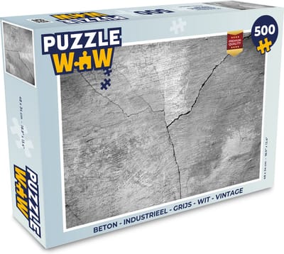 Puzzel Beton - Industrieel - Grijs - Wit - Vintage - Legpuzzel - Puzzel 500 stukjes