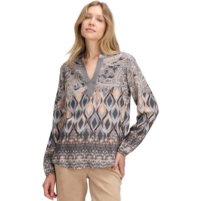 Tuniek van pure viscose - beige / taupe / grijs - Gr. 38 van Goldner Fashion