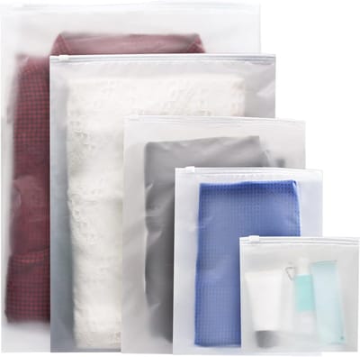 Transparante reiskledingzakken met ritssluiting - 25 stuks in 5 maten voor kleding, schoenen en accessoires