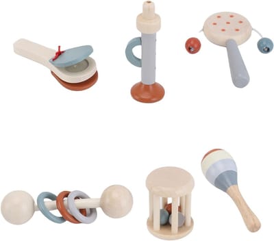 Muziekinstrumenten Speelgoed - Percussie Set - Muziekeducatie Vroege Ontwikkeling - Veilig Rubberwood - 6 Stuk - Niet gespecificeerd