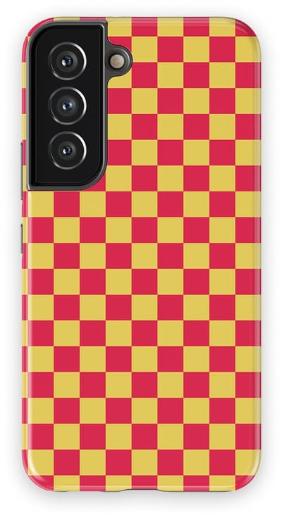 Design Hoesje Samsung Galaxy S22 | Geschikt Voor Mag | Tiny Squares Checkered Print | Backcover Samsung Galaxy S22 Cherry Checker