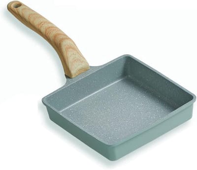 Omelet Pan - Koekenpan Ei - Ontbijt Maken - Antiaanbaklaag - 15.5cm Vierkant - Groen