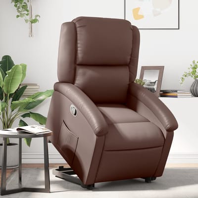 vidaXL - Sta-op-fauteuil - verstelbaar - kunstleer - bruin