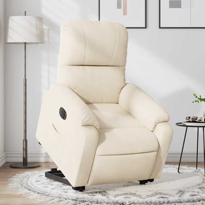 vidaXL - Sta-op-stoel - elektrisch - verstelbaar - microvezelstof - beige