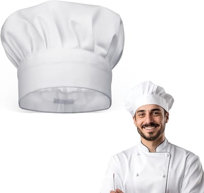 Professionele Koksbaret voor Unisex, Verstelbare Katoenen Hoed met Haarnet, Wit en Comfortabel voor Koks
