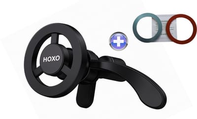 Magnetische Telefoonhouders auto met dubbel klemmachisme - Ventilatierooster - 360° Rotatie - Inclusief 2 Magneet Platen - Telefoonhouder - Voor smartphones 3 - 7 inch - Universeel