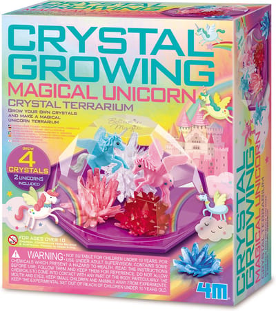 4M Wetenschap En Spel - Groei Kristallen - Eenhoorn Terrarium - 4 X Kristal 2 X Unicorn - 10 Jaar