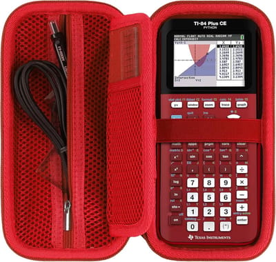 Duurzame Hard Case voor Grafische Rekenmachines zoals TI-84 Plus en TI-Nspire CX II - Bescherming en Stijl (Rood)