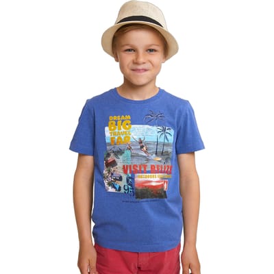 River Woods Normal Fit Basic T-shirt Short Sleeves Hamptons Blue Mix Size: 4 | T-shirts Outlet | Unisex | Blauw