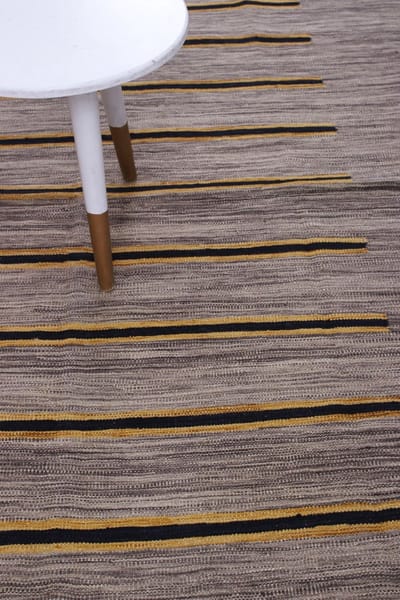 Grijs Tapijt Laagpolig Handgeweven Wollen Vloerkleed - Koho Afghan Modern Kelim 239x163 - 239x163cm- Modern - Woonkamer - Salon - Slaapkamer - Eetkamer
