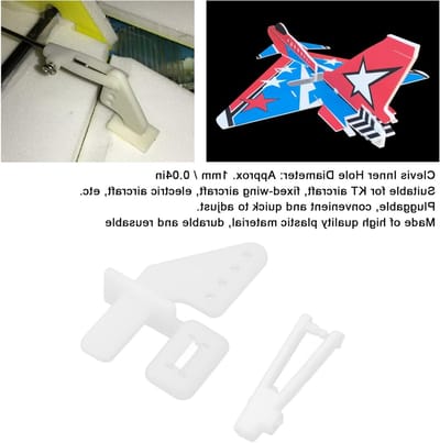 20 Sets 4-Hole Control Horns Clevis Kit voor RC Vliegtuigen, Stuurhoorn en Hoekverstelling voor Schuim Vliegtuigen
