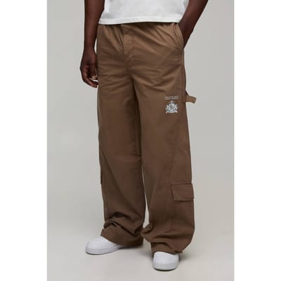 Tall Baggy Fit LA Gusset Cargo Trousers | Tobacco | Size 46