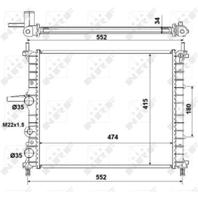 Radiator, motorkoeling NRF 53227