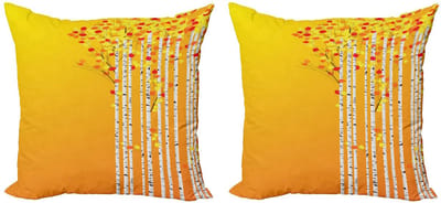 ABAKUHAUS Bos Kussenhoes Set – 2x40x40 cm – Dubbelzijdig bedrukt – Multicolor