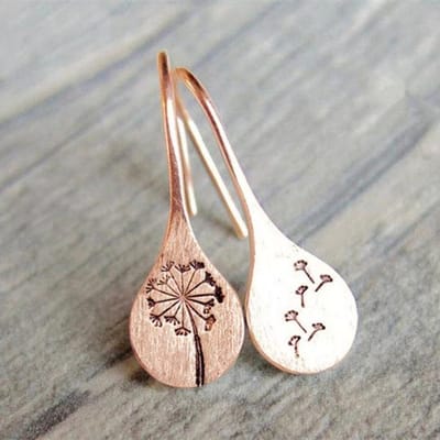 Vintage Zilveren Kleur Paardenbloem Dangle Oorbellen Voor Vrouwen Delicate Gesneden Plant Drop Oorbellen Boho Verloving Bruiloft Sieraden