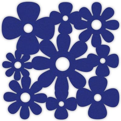 Klaver madelief vilt onderzetters - Donkerblauw - 6 stuks - 10 x 10 cm - Tafeldecoratie - Glas onderzetter - Cadeau - Woondecoratie - Woonkamer - Tafelbescherming - Onderzetters Voor Glazen - Keukenbenodigdheden - Woonaccessoires - Tafelaccessoires
