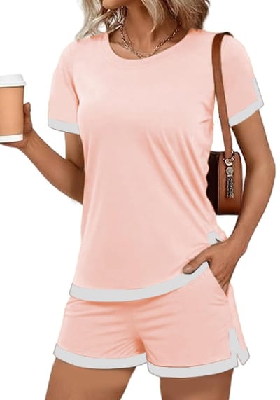 Dailygoods- Pyjama Dames Korte Set - Zomer Pyjama - Shorts met Zakken - Ronde Hals - Zacht Rekbaar Materiaal - Machinewasbaar - Loungewear