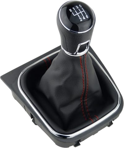 Schakelpook Set - Versnellingspook Knop - Auto Interieur - 6 Versnellingen - Plug Play - Zwart Rood