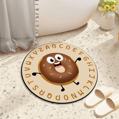Ins Wind Rond Tapijt Slaapkamer Vuil Cartoon Bedzijde Kinderdeken Vloermat Woonkamer Kan Gewassen en Verdikt 60 * 60CM diatom mud
