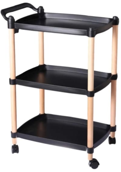 Bovista Bar Cart - Serveerwagen - Serveerkar - Keukentrolley - Drank Trolley - Keuken - Bijzettafel - Restaurant - Zwart