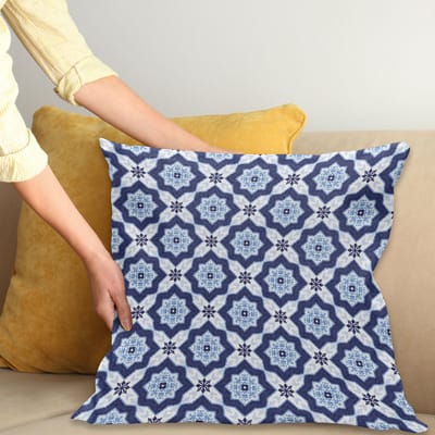 ABAKUHAUS Decoratieve kussenhoes – Dubbelzijdig bedrukt, donkerblauw 45x45 cm
