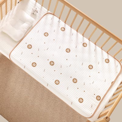 Waterdichte Onderlegger Baby – Wasbare Plasmat 70x90 cm, TPU Waterdicht, Katoenen Bovenlaag, Ademend & Anti-Doorsijpel, Geschikt voor Baby, Kind & Menstruatie.Leeuw