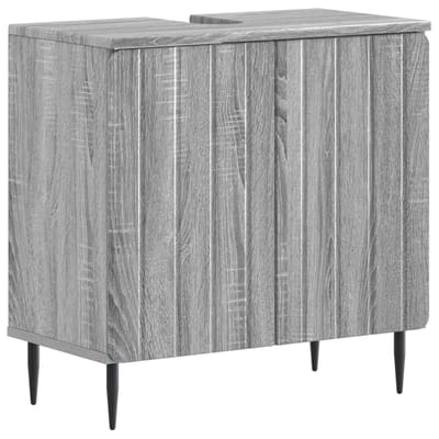 vidaXL - Wastafel - kabinet - voor - de - badkamer - ZWOLLE - Grijs - Sonoma