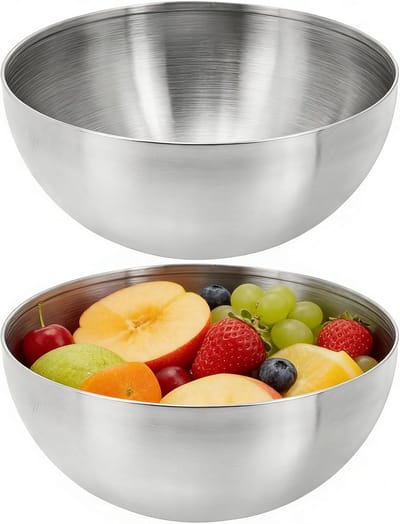 2 stuks Ramen pastamachom roestvrij staal schalen Koreaanse schalen metaal soepkom serveerschalen voor granen rijstsoep noedels salade 12 cm zilver zilver