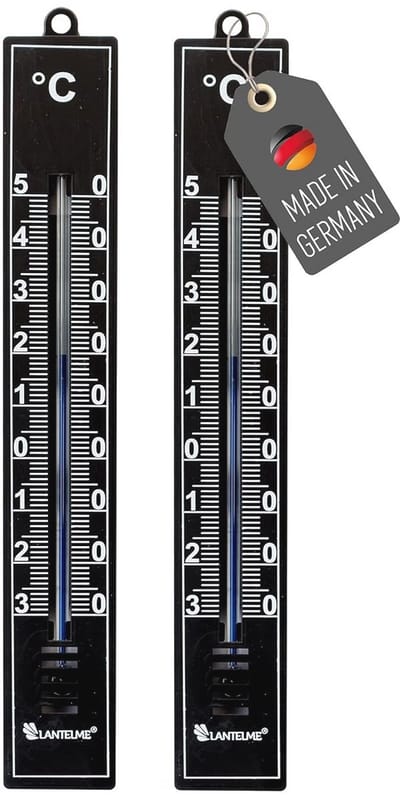 Set van 2 Tuinthermometers -30 °C tot 50 °C, Analoge Kunststof Thermometer, Weerbestendig Binnen en Buiten