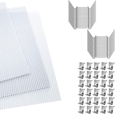 Polycarbonatplaten - Dubbelwandige Platen - 4mm - 14 Stuks - Dakplaten - 10,25 m² - Holtekamerplaten - Uv-bestendig - Voor Gewächshuis, Tuin En Treibhuis - Transparant - NAIZY