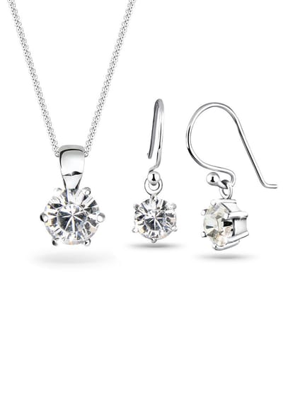 Elli - Sieraden Set - Dames met kristallen in 925 sterling zilver 45 cm lang - Dames