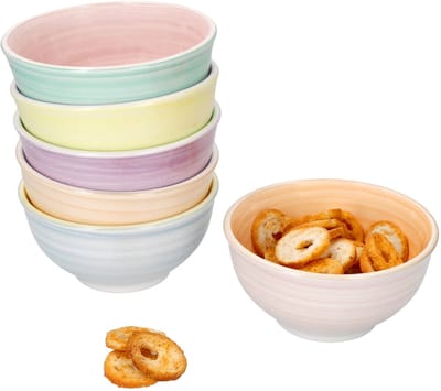 Set van 6 PASTELLO aardewerk hapjes- en dipkommen voor 6 personen - 24326217