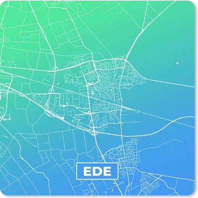 Muismat 20x20 cm - Mousepad Stadskaart - Ede - Blauw - Nederland - Muismatten