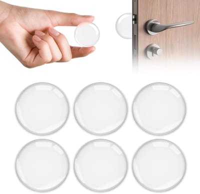 6 stuks - deurstoppers - 40*40*8 mm - muurstopper voor deurklink - zelfklevende muurbeschermer - siliconen deurstoppers - zachte deurdemper - ronde muurbeschermer - antibotsingsstickers - stopper voor muren - voor muur, koelkast, kasten - transparant