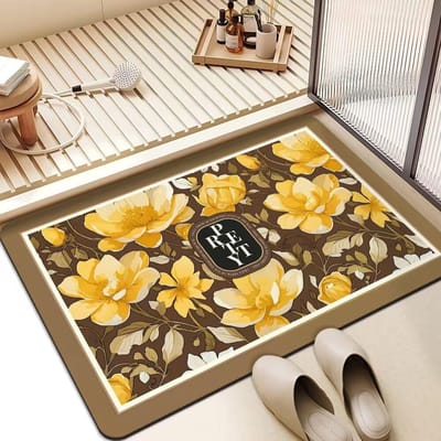 Amerikaanse Bloemen Luxe Geavanceerd Gevoel Badkamer Vochtregulerend Mat Vuil Antislip Mat Toilet Snel Droog Goede Verzorging Deurmat 40 * 60Cm