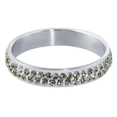Quiges Stapelring Dames - Vulring Wit Zirkonia - RVS Zilverkleurig - Maat 19 - Hoogte 4mm