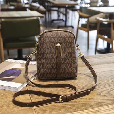 Mini Verticale Mobiele Telefoon Kleine Tas voor Vrouwen met Vintage Print Kleine Vierkante Tas Enkele Schouder Crossbody Tas gray