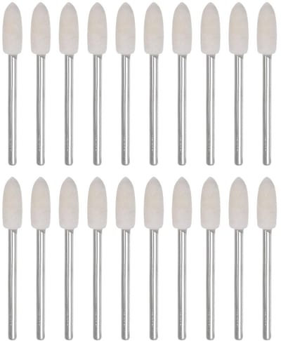 20 Stuks Wolvilt Geassembleerde Mandrel 5mm Kop Taper Shaft Voor Polijsten en Boren, Schuurwiel en Draai Gereedschap
