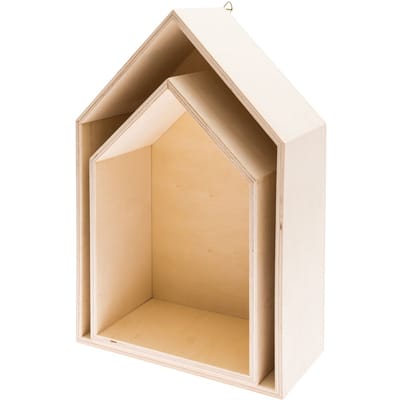 Houten plank "Huis", set van 2