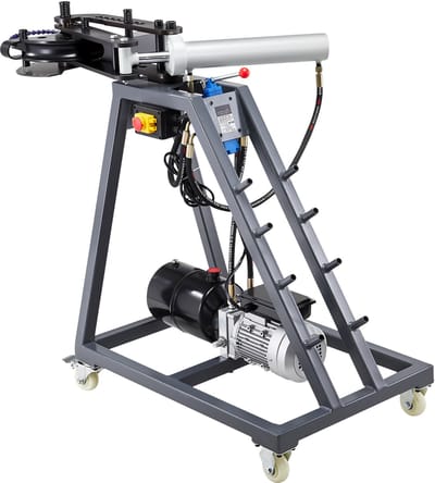 Elektrische buigmachine, 750 W buigmachine met 6 l hydraulische cilinder, draagbare buigmachine met 3 matrijzen en een maximale buighoek van 180°, compatibel met buizen van 25,4 mm, 38,2 mm en 42 mm