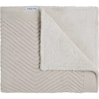 Baby's Only Ledikantdeken Grace teddy - Baby deken gemaakt uit katoen en acryl - Visgraatmotief - Herfst en winter deken - 2.4 TOG - 100 x 135 cm - Warm Linen