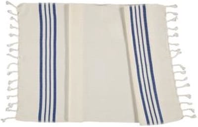 Lalay Kleine Hamamdoek Krem Sultan Natural Royal Blue 100x50cm - natural royal blue - 100 - 50 - dunne katoenen handdoek - sneldrogende saunahanddoek (niet geschikt als lendendoek)