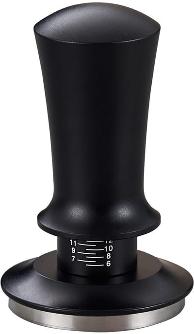 Espresso Tamper - 51mm Espresso Tamper - Gekalibreerde Veer Voor Consistente Druk - Roestvrijstalen Basis Voor Ideale Extractie - 51mm Zwart Roestvrij Staal - 1 Stuk - Compatibel Met 51mm Portafilters