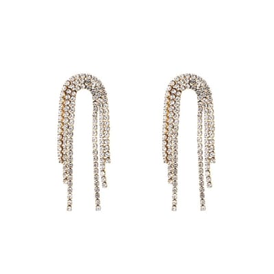 Oorbellen Strass Waterfall - Party - Kerst - Feestdagen - Luxe - Shiny