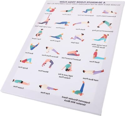 Yogahoudingen Poster - Yogagids Wanddecoratie - Thuis Yoga Oefenen - Compleet Overzicht - 40x30cm - Multicolor