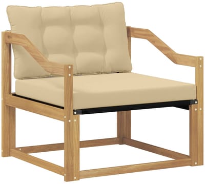 vidaXL - Buiten - bank - set - Massief - Acaciahout - en - Textilene - Wit