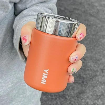 Mini Mug Thermos en Acier Inoxydable 230 ml Mode Portable de Poche Flasque à Vide Café Thé Bouteille d'Eau Thermique Tumbler marron