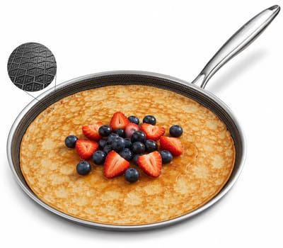 Swiss Haus® ZGCP24 Pannenkoekenpan Inductie - Ø 24 cm - PFAS Vrij - Pannenkoekpan met Honingraat Anti-aanbak - Pancake Pan Voor Alle Warmtebronnen - Crêpepan - Krasbestendig - Oven & Vaatwasbestendig - RVS