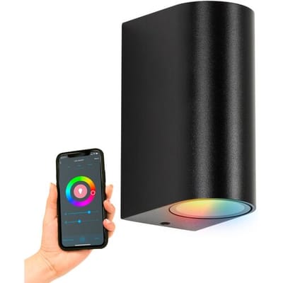 KS Verlichting Flash Up en Down Muurlamp Zwart met Smart Color LED